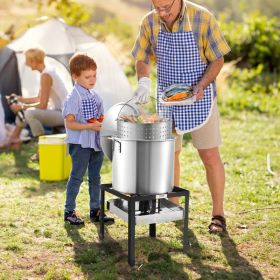 60 Qt Seafood Boiling Kit With Strainer Outdoor Crab Crawfish Cooking Pot (Option: Silver) 60 Qt Seafood Boiling Kit With Strainer Outdoor Crab Crawfish Cooking Pot (Option: Silver)