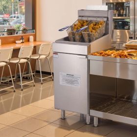 Commercial Deep Fryer Free Standing Natural Gas Fryer 3-Burner Dual Baskets (Option: Silver) Commercial Deep Fryer Free Standing Natural Gas Fryer 3-Burner Dual Baskets (Option: Silver)
